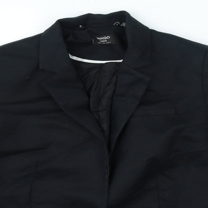 Mango Womens Black Cotton Jacket Blazer Size 10