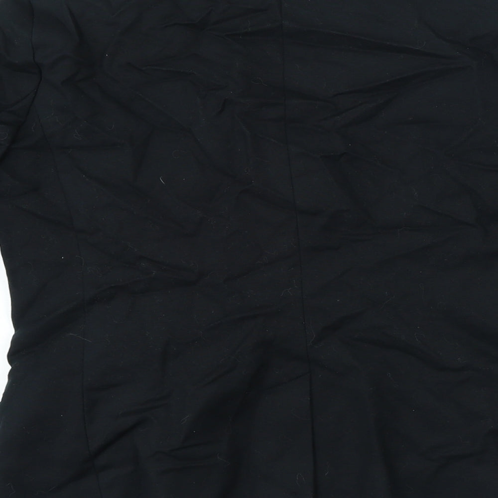 Mango Womens Black Cotton Jacket Blazer Size 10