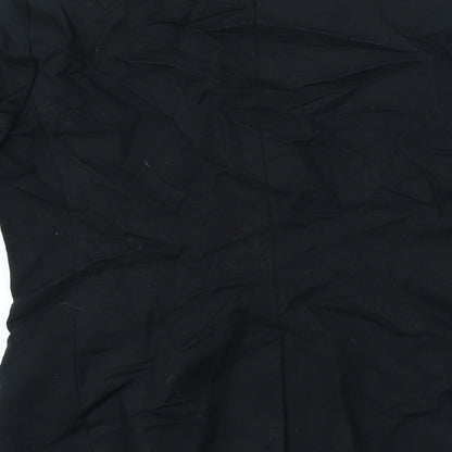 Mango Womens Black Cotton Jacket Blazer Size 10