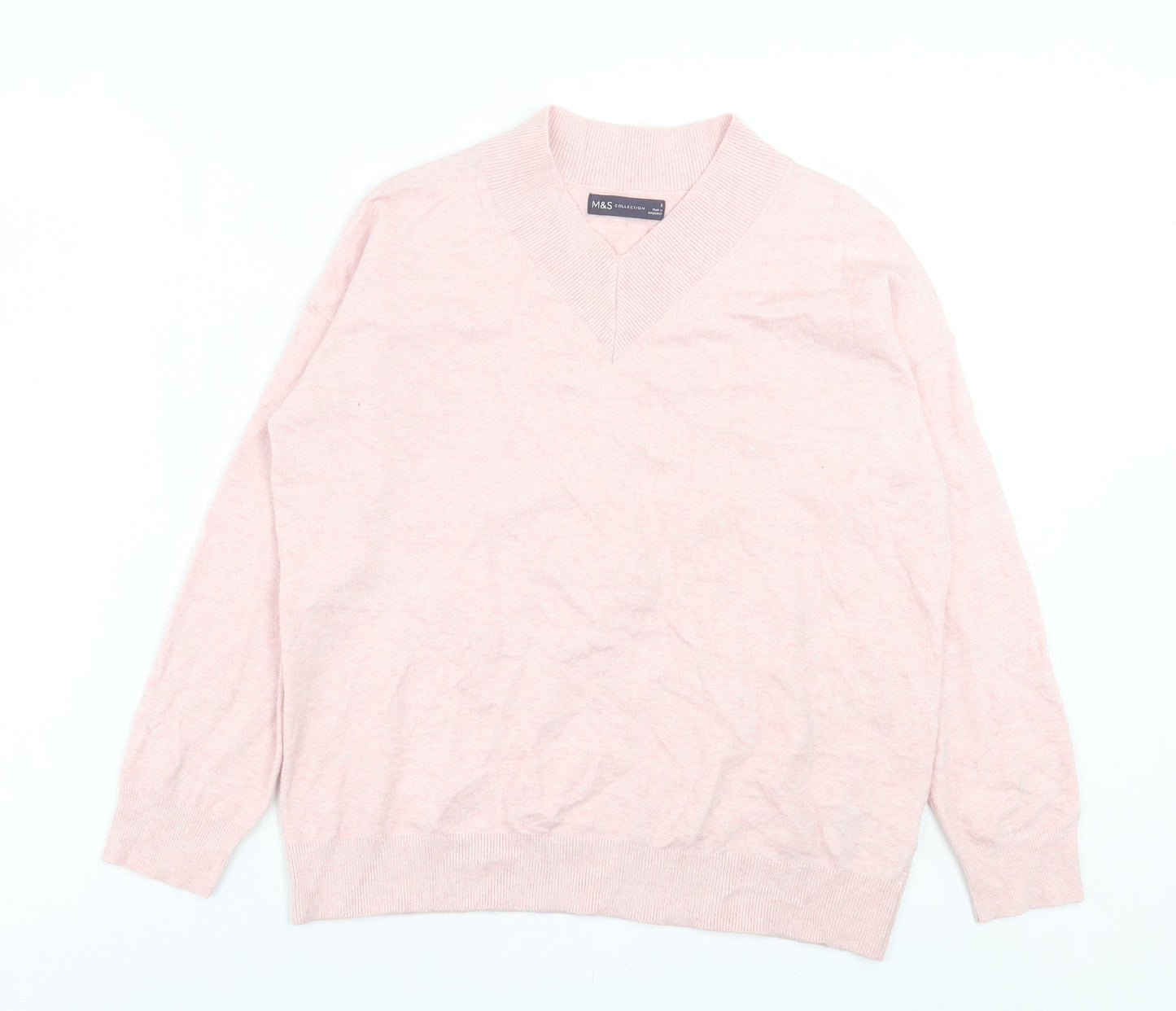 Womens UK Size S Marks and Spencer Pink Pullover Jumper