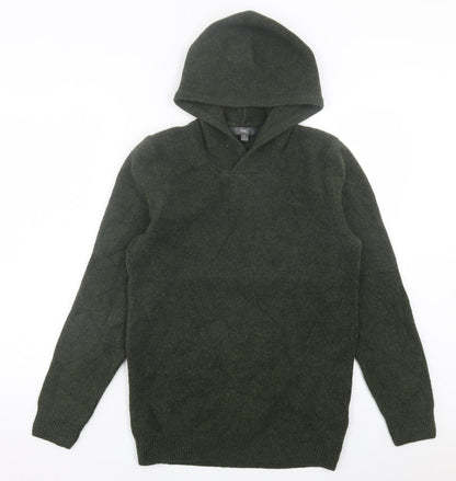 Mens UK Size XS Marks and Spencer Green Pullover Hoodie