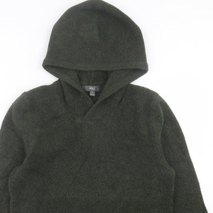 Mens UK Size XS Marks and Spencer Green Pullover Hoodie