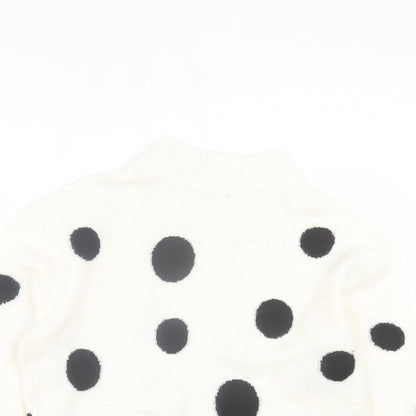 Womens UK Size M Marks and Spencer White Pullover Jumper