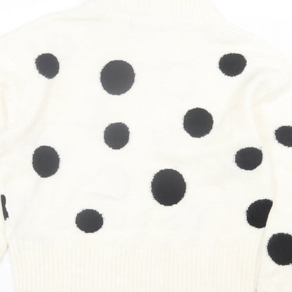 Womens UK Size M Marks and Spencer White Pullover Jumper