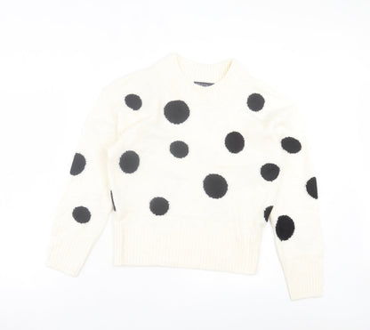Womens UK Size S Marks and Spencer White Pullover Jumper