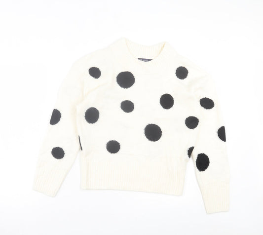 Womens UK Size S Marks and Spencer White Pullover Jumper