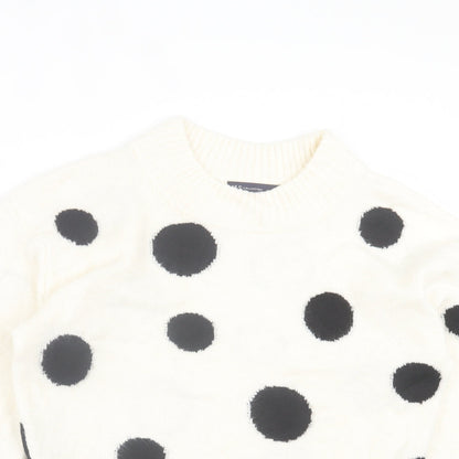Womens UK Size S Marks and Spencer White Pullover Jumper