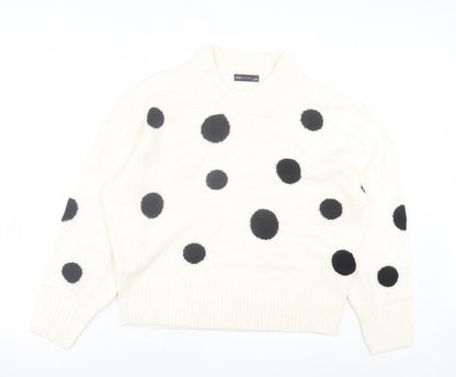 Womens UK Size L Marks and Spencer White Pullover Jumper