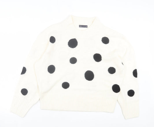 Womens UK Size L Marks and Spencer White Pullover Jumper