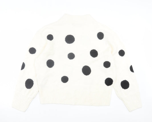 Womens UK Size L Marks and Spencer White Pullover Jumper