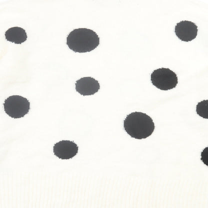 Womens UK Size L Marks and Spencer White Pullover Jumper