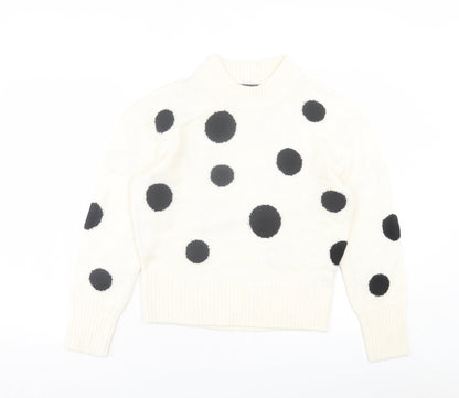 Womens UK Size S Marks and Spencer White Pullover Jumper