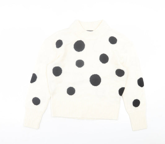 Womens UK Size S Marks and Spencer White Pullover Jumper
