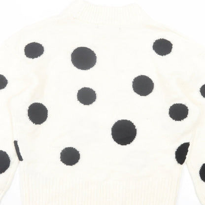 Womens UK Size S Marks and Spencer White Pullover Jumper