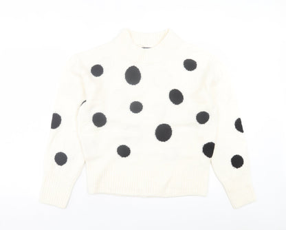 Womens UK Size M Marks and Spencer White Pullover Jumper