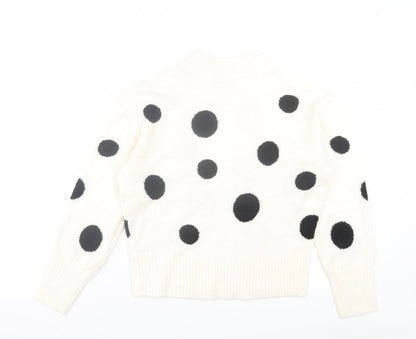 Womens UK Size M Marks and Spencer White Pullover Jumper