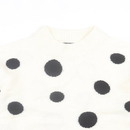 Womens UK Size M Marks and Spencer White Pullover Jumper