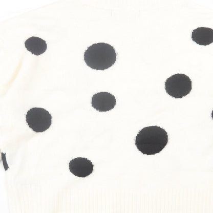 Womens UK Size M Marks and Spencer White Pullover Jumper