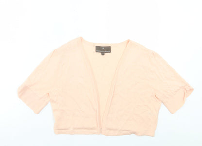 Fenn Wright Manson Womens Pink V-Neck Cotton Cardigan Jumper Size 16