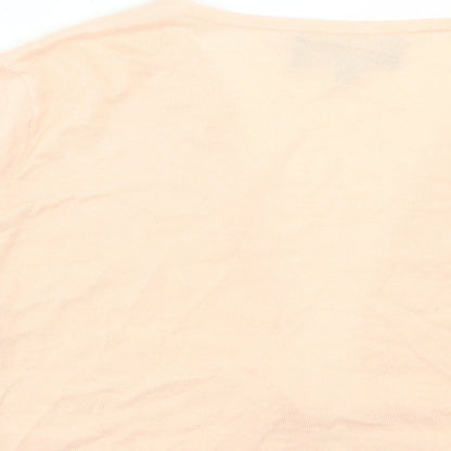 Fenn Wright Manson Womens Pink V-Neck Cotton Cardigan Jumper Size 16