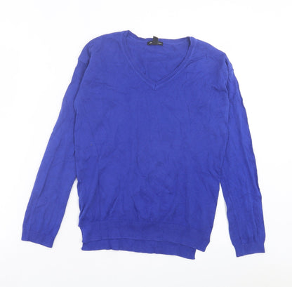 Womens UK Size M Mango Blue Pullover Jumper