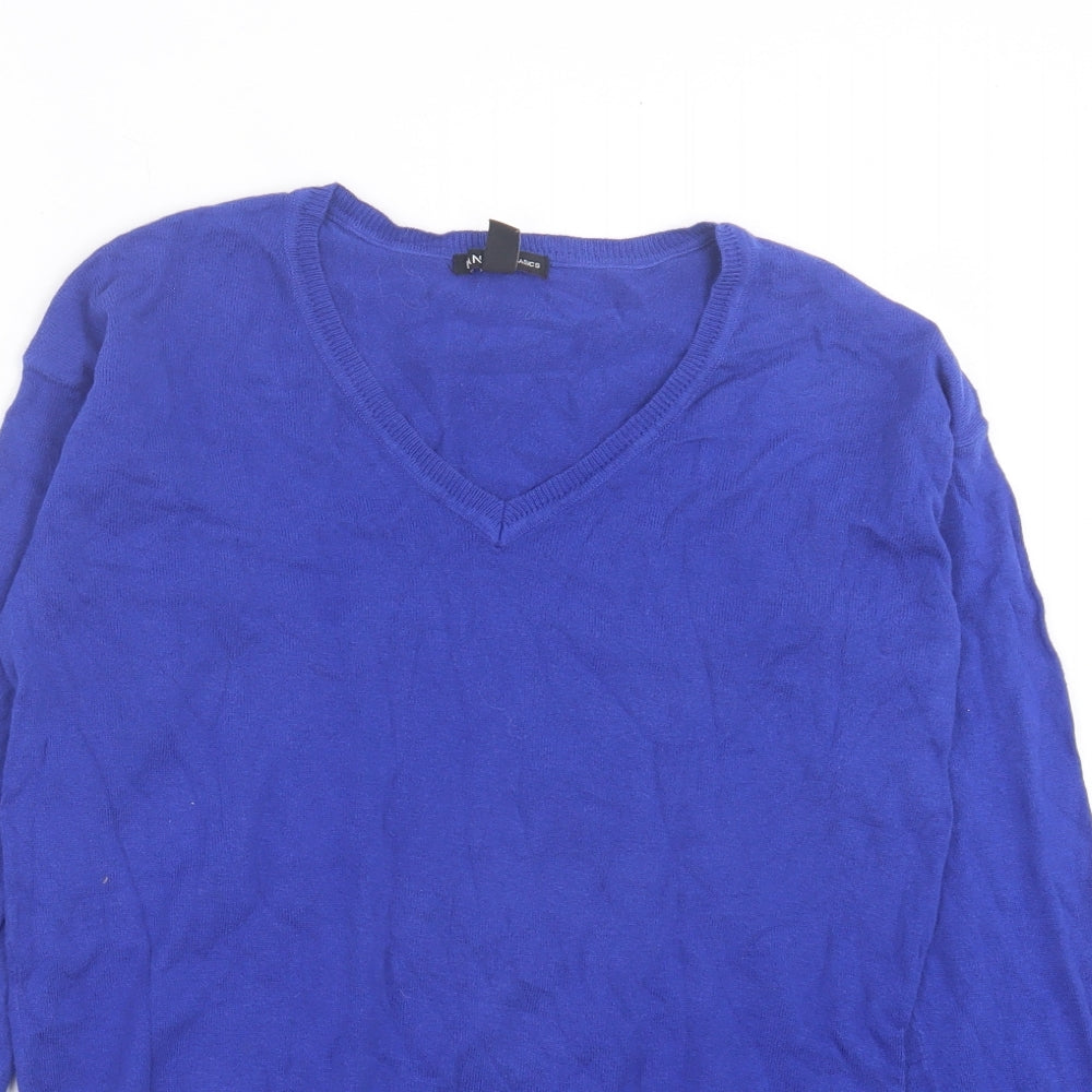 Womens UK Size M Mango Blue Pullover Jumper
