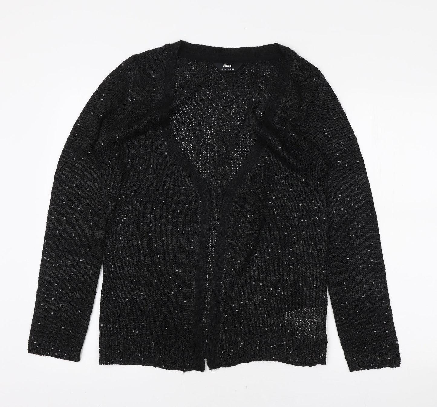 Womens UK Size 18 Max Black Cardigan Jumper