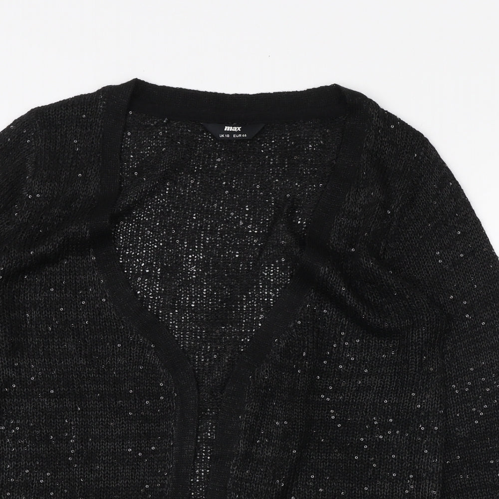 Womens UK Size 18 Max Black Cardigan Jumper