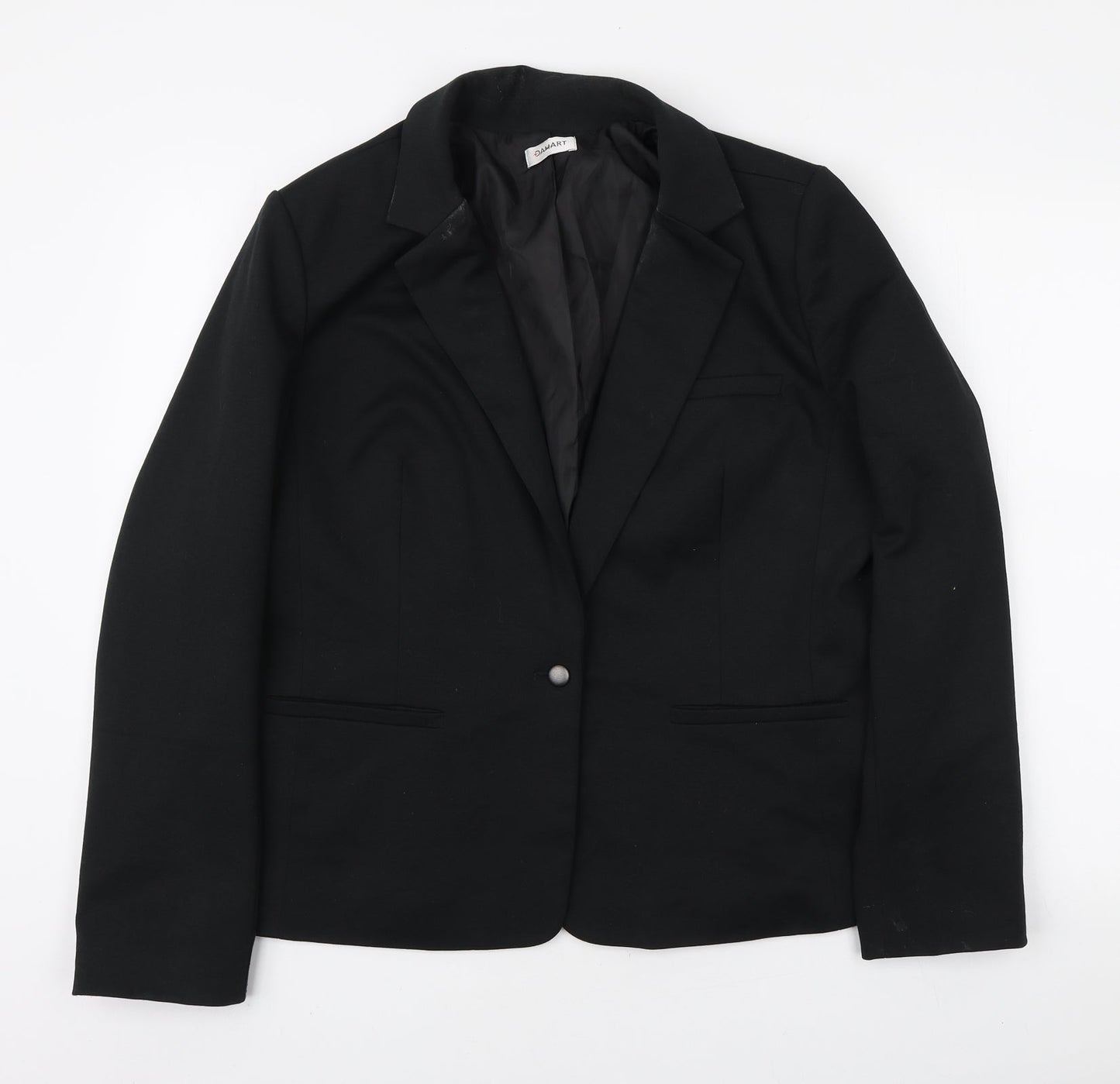 Damrat Womens Black Polyester Jacket Blazer Size 18