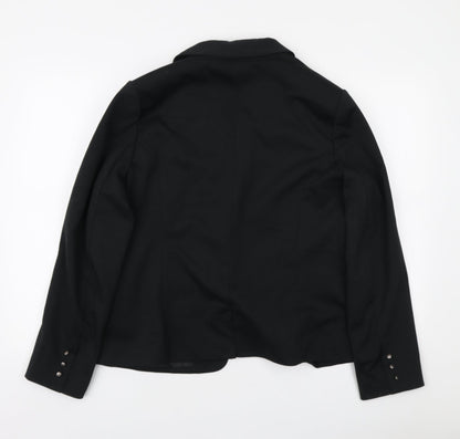 Damrat Womens Black Polyester Jacket Blazer Size 18