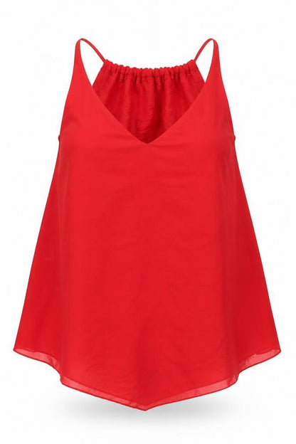 Womens UK Size S Prague Red Tunic Blouse