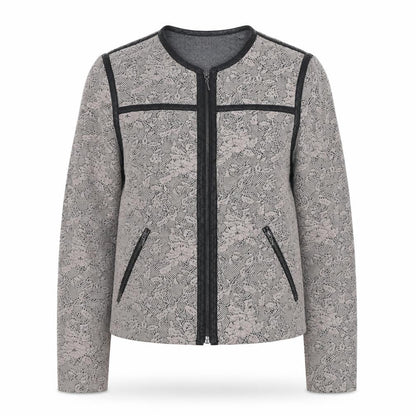 Rebecca Taylor Womens Grey Floral Jacket Size S Zip