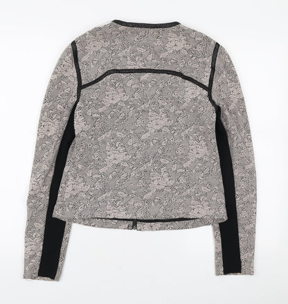 Rebecca Taylor Womens Grey Floral Jacket Size S Zip