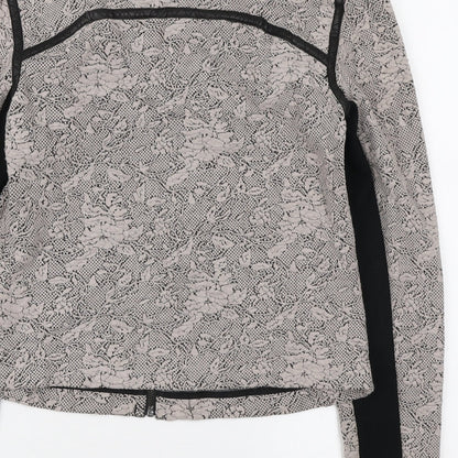 Rebecca Taylor Womens Grey Floral Jacket Size S Zip