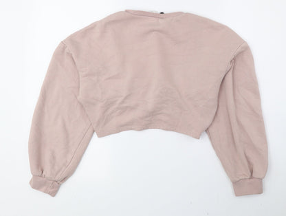 Womens UK Size S Divided by H&M Pink Pullover Sweatshirt