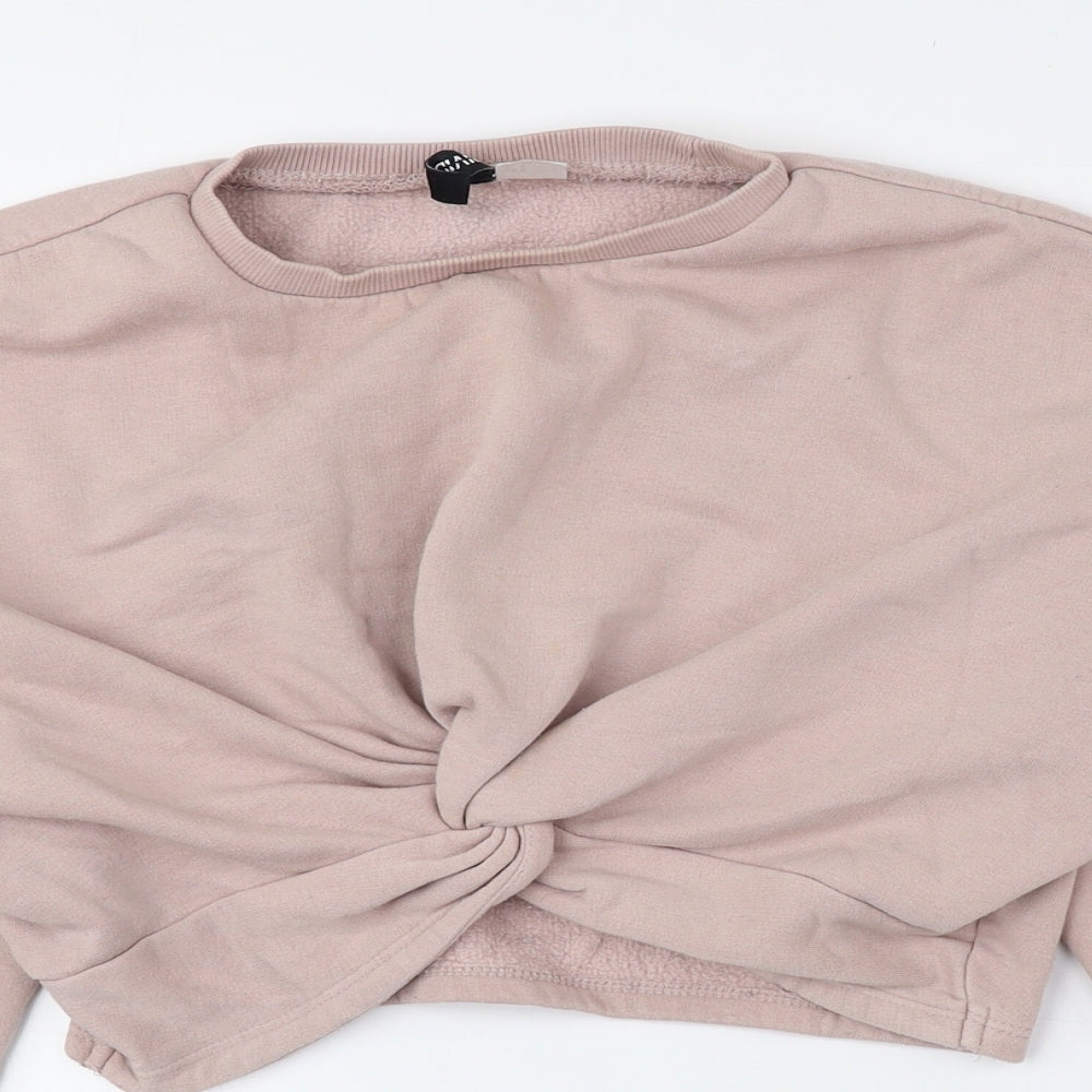 Womens UK Size S Divided by H&M Pink Pullover Sweatshirt