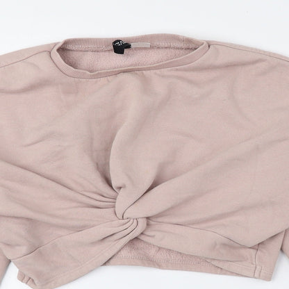Womens UK Size S Divided by H&M Pink Pullover Sweatshirt