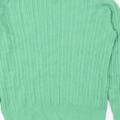 F&F Womens Green Crew Neck Viscose Pullover Jumper Size 14