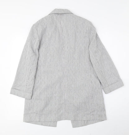 Nutmeg Womens Grey Striped Jacket Blazer Size 12