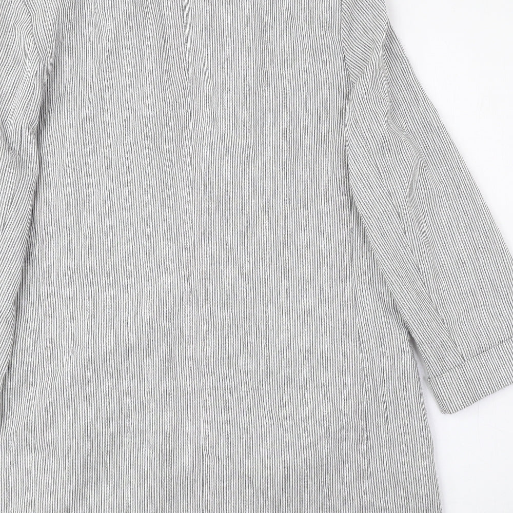 Nutmeg Womens Grey Striped Jacket Blazer Size 12