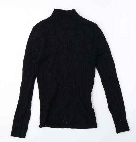 Primark Womens Black High Neck Viscose Pullover Jumper Size S