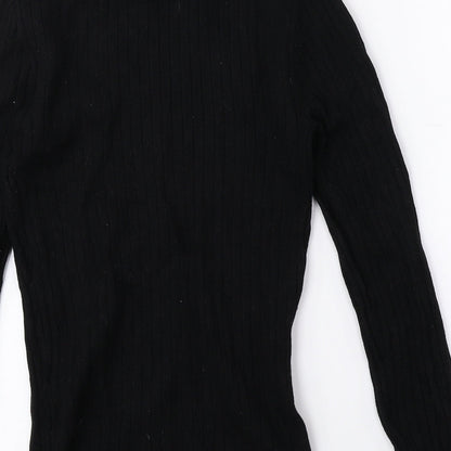 Primark Womens Black High Neck Viscose Pullover Jumper Size S