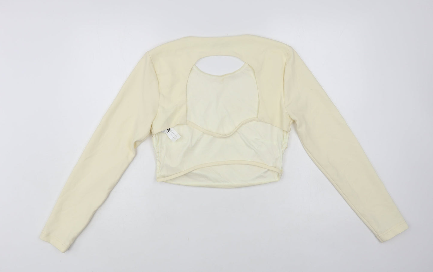 Womens UK Size L Zara Ivory Cropped Blouse