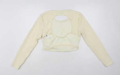 Womens UK Size L Zara Ivory Cropped Blouse