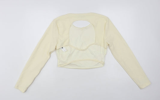 Womens UK Size L Zara Ivory Cropped Blouse