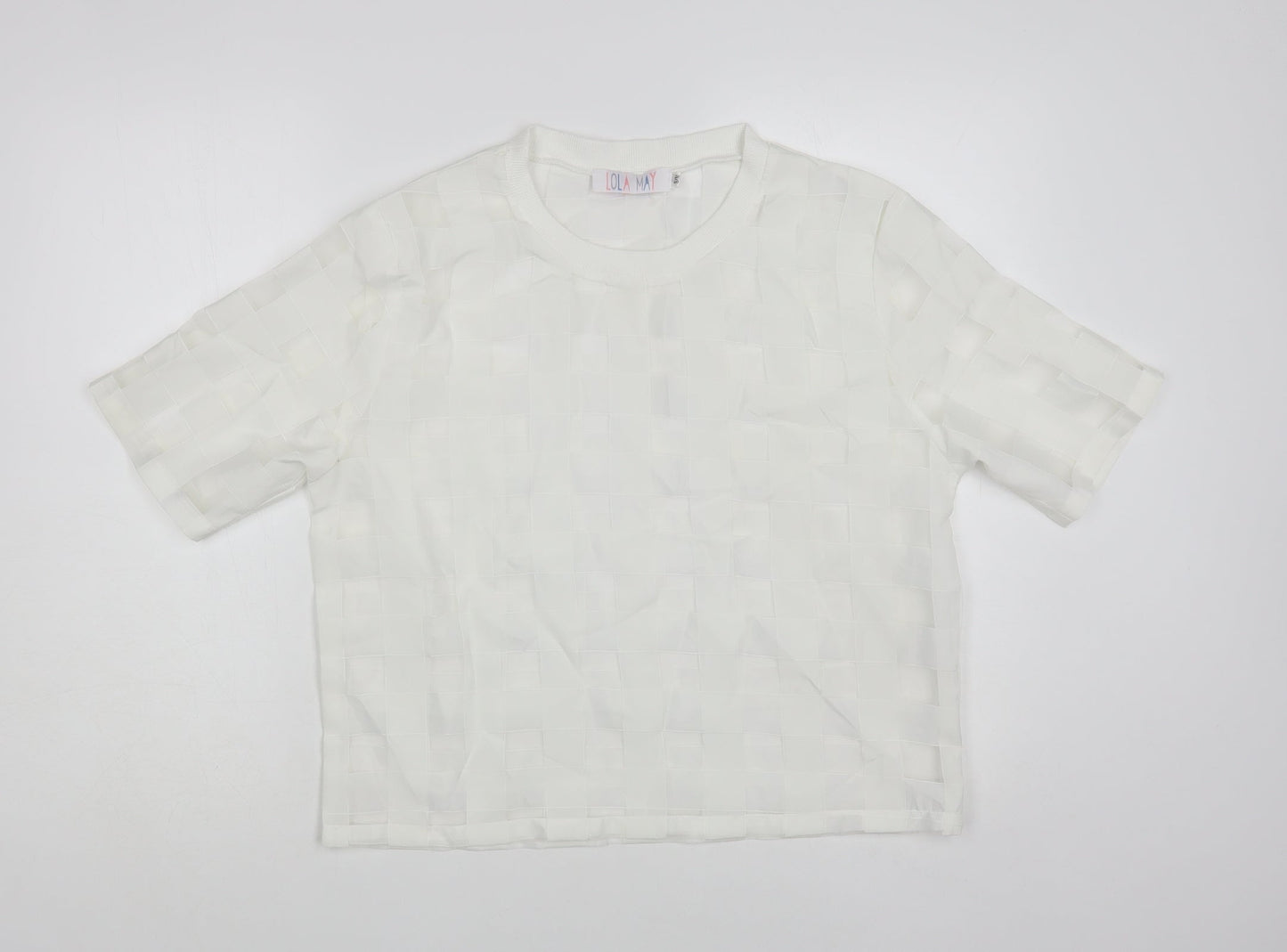 Womens UK Size S Lola May White Basic Blouse