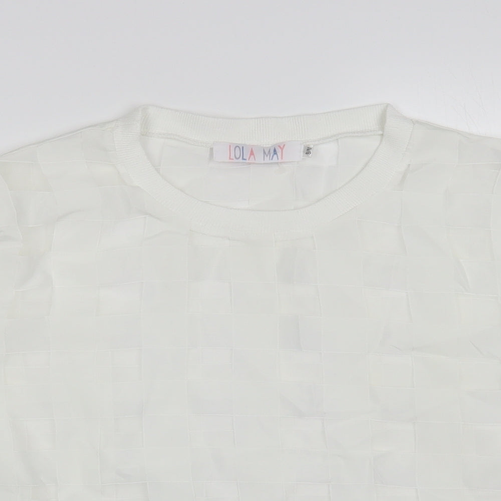 Womens UK Size S Lola May White Basic Blouse