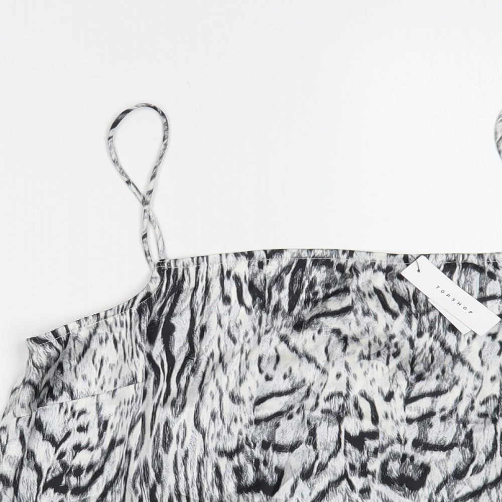 Womens UK Size M Topshop Grey Camisole Blouse