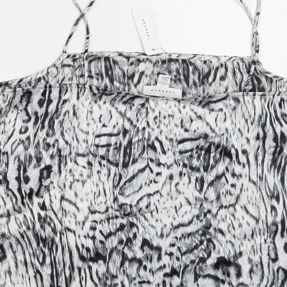 Womens UK Size M Topshop Grey Camisole Blouse