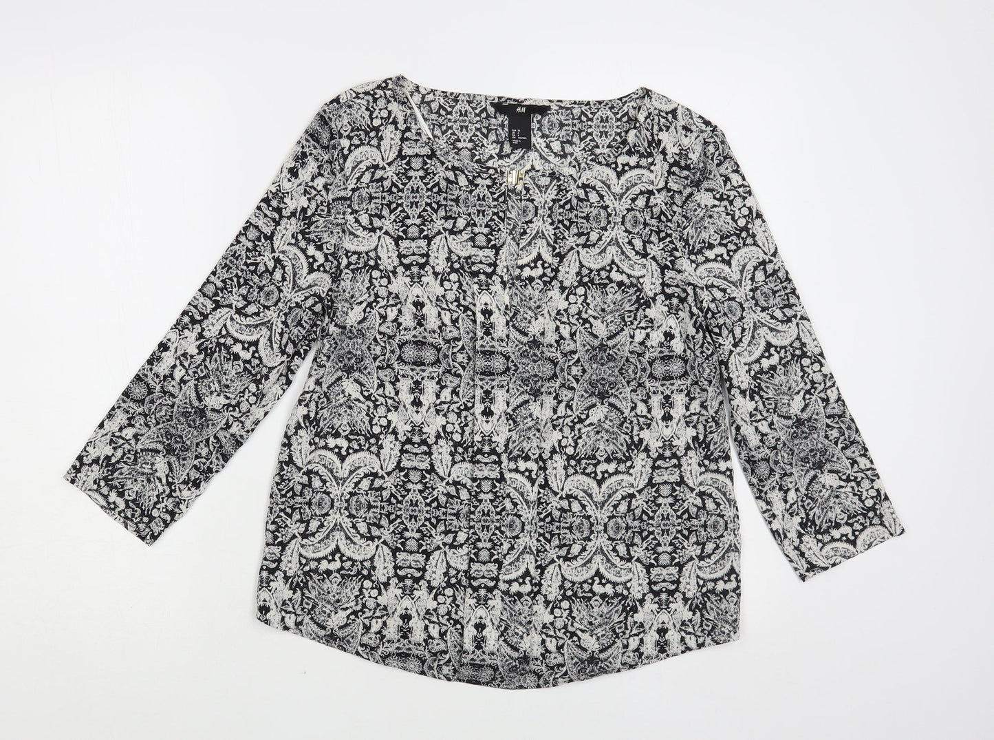 Womens UK Size 8 H&M Grey Basic Blouse